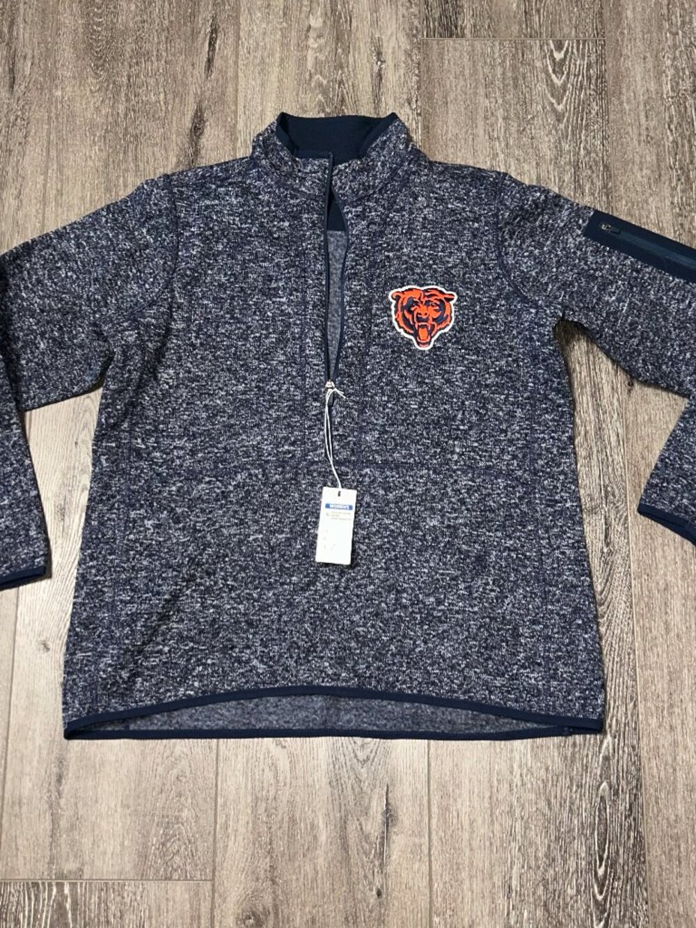 Chicago Bears Antigua Bear Head Fortune Quarter-Zip Pullover Jacket Size XL NWT